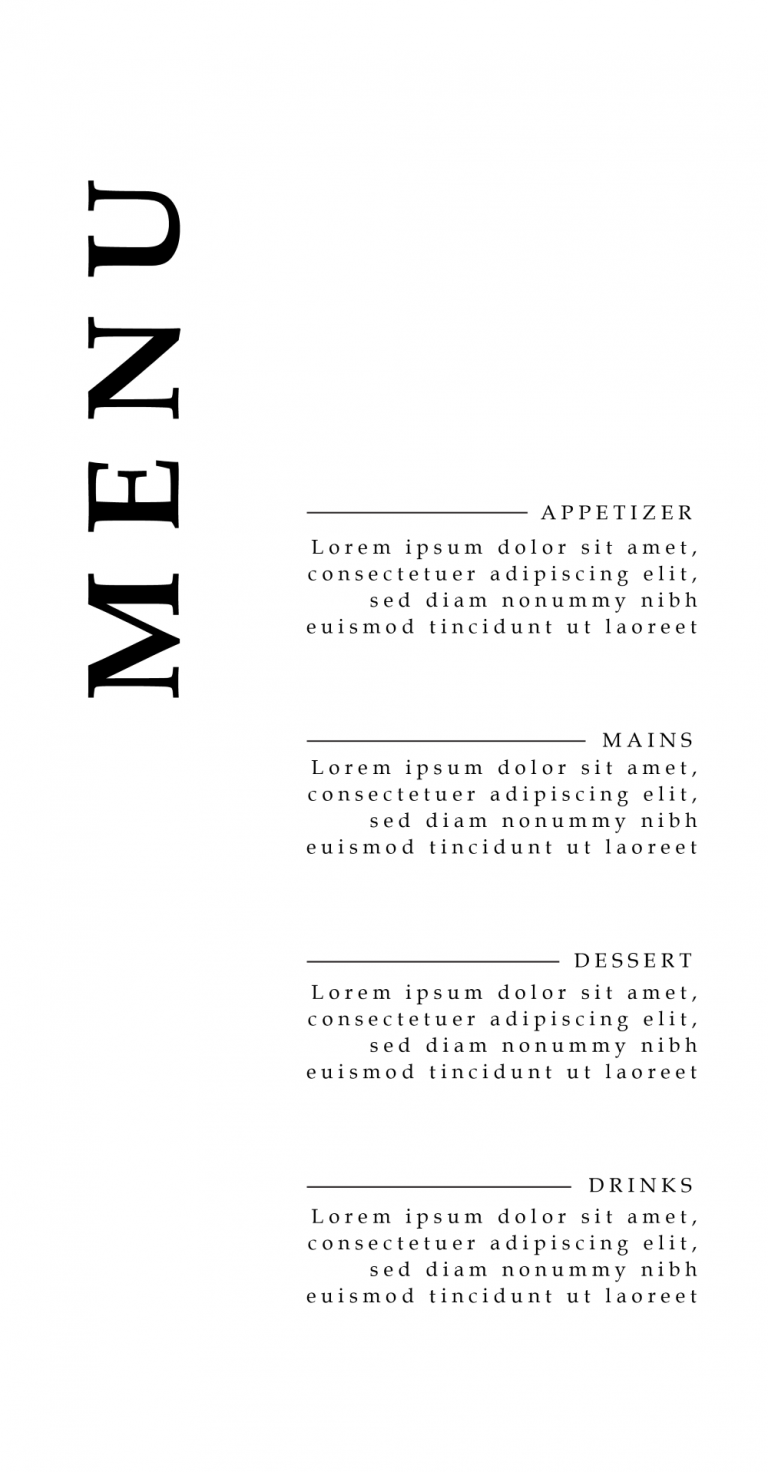 Andrew Stationery Menu
